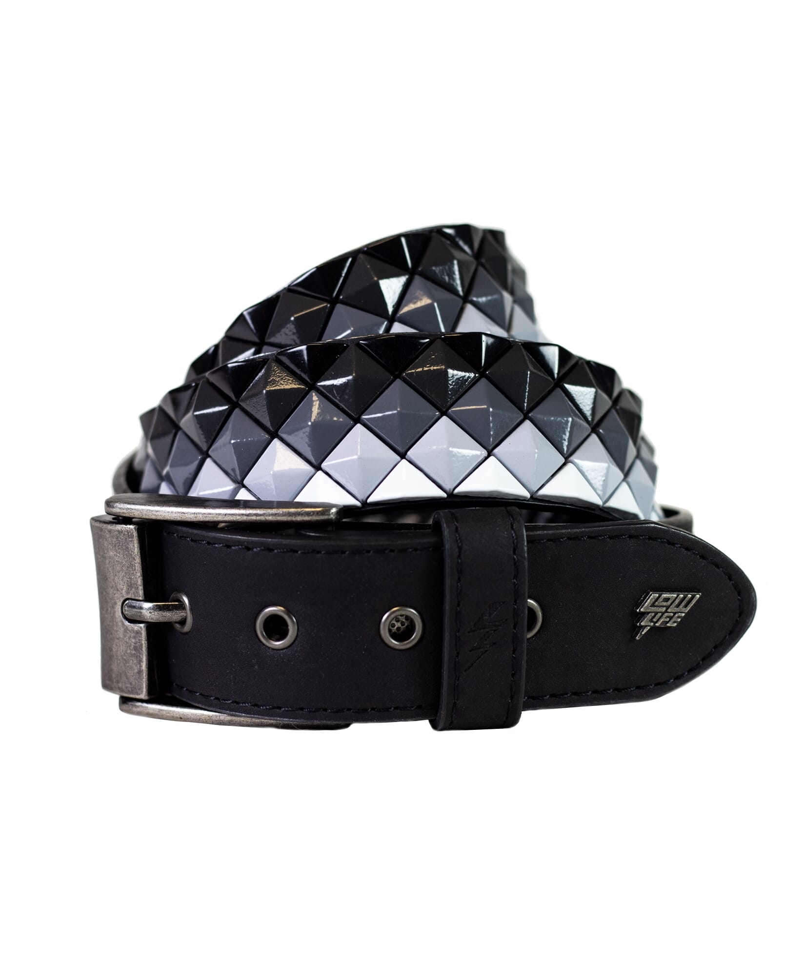 Lowlife Triple S Studded Leather Belt in Royal Blue 