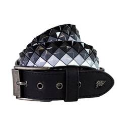 Armor Leather Belt in Black and White