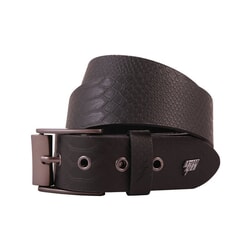 Adder Leather Belt in Black Snakeskin