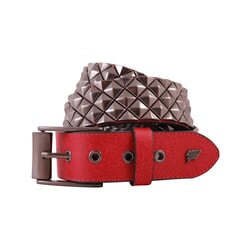 Armor Leather Belt in Red