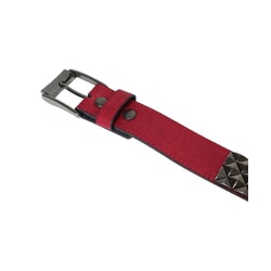 Armor Leather Belt in Red