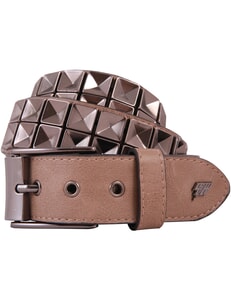 Concave Leather Belt in Beige