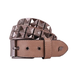 Concave Leather Belt in Beige