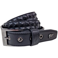 Cover Up Slim Leather Belt in Black
