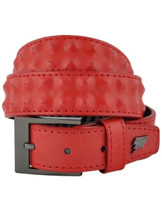 Cover Up Slim Leather Belt in Red