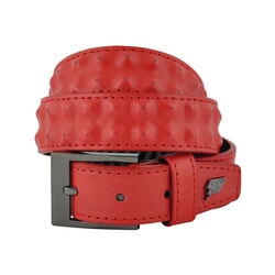 Cover Up Slim Leather Belt in Red