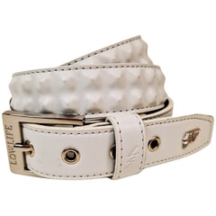 Cover Up Slim Leather Belt in White