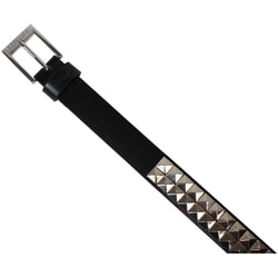 Dub Studded Leather Belt in Black Silver