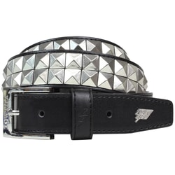 Lowlife Dub Studded Leather Belt in Black Silver for men and women