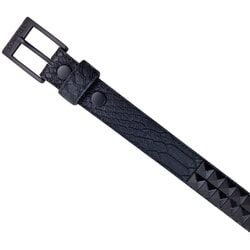 Dub Studded Leather Belt in Black Snakeskin