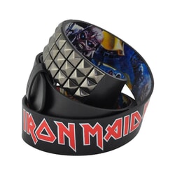 Iron Maiden Cover Stud Leather Belt in Black