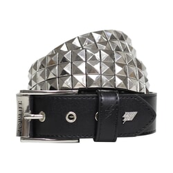 Lowlife Triple S Studded Leather Belt in Black and Silver for men and women