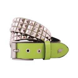 Lowlife Triple S Studded Leather Belt in Neon Green for men and women