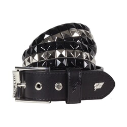 Lowlife Triple S Studded Leather Belt in Black and Silver for men and women