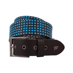 Wallace Leather Belt in Black 3D Blue